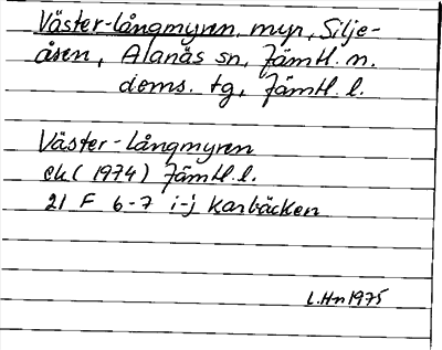Bild på arkivkortet för arkivposten Väster-Långmyren