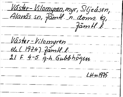 Bild på arkivkortet för arkivposten Väster-Vilomyren