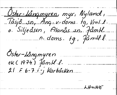 Bild på arkivkortet för arkivposten Öster-Långmyren