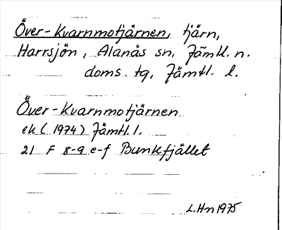 Bild på arkivkortet för arkivposten Över-Kvarnmotjärnen