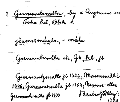 Bild på arkivkortet för arkivposten Germundsmåla