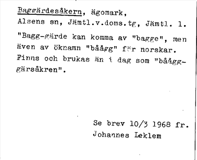 Bild på arkivkortet för arkivposten Baggärdesåkern