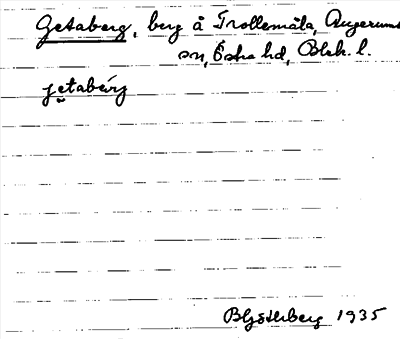 Bild på arkivkortet för arkivposten Getaberg