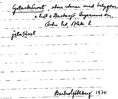 Bild på arkivkortet för arkivposten Getaskärvet