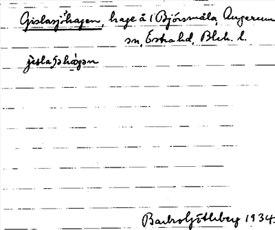 Bild på arkivkortet för arkivposten Gislasjöhagen