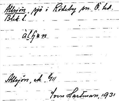 Bild på arkivkortet för arkivposten Allsjön