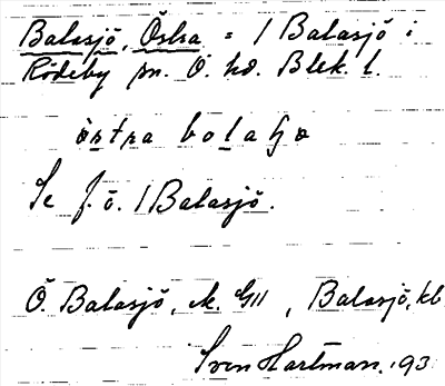 Bild på arkivkortet för arkivposten Balasjö, Östra