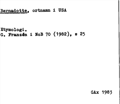 Bild på arkivkortet för arkivposten Bernadotte