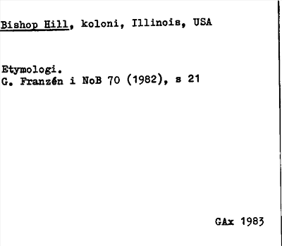 Bild på arkivkortet för arkivposten Bishop Hill