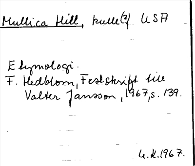 Bild på arkivkortet för arkivposten Mullica Hill