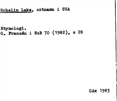Bild på arkivkortet för arkivposten Schelin Lake