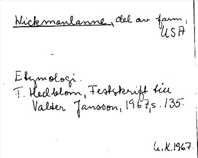 Bild på arkivkortet för arkivposten Wickmanlanne
