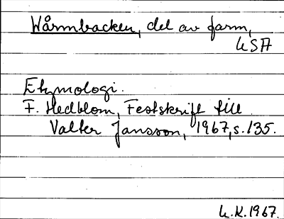 Bild på arkivkortet för arkivposten Wårmbacken