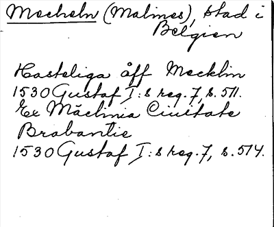 Bild på arkivkortet för arkivposten Mecheln