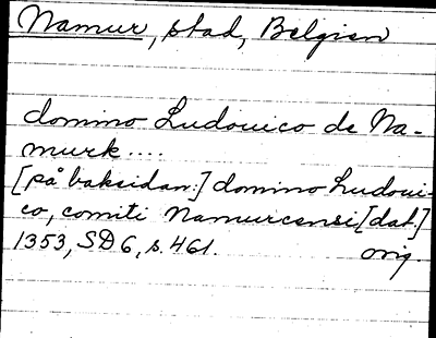 Bild på arkivkortet för arkivposten Namur
