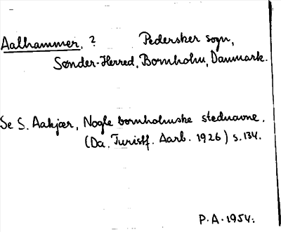 Bild på arkivkortet för arkivposten Aalhammer