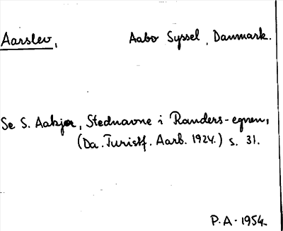 Bild på arkivkortet för arkivposten Aarslev
