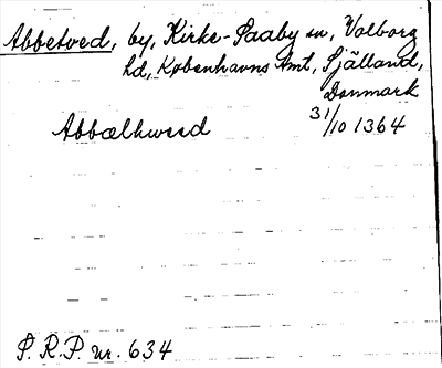 Bild på arkivkortet för arkivposten Abbetved