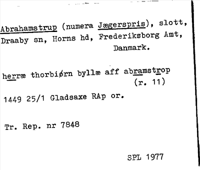 Bild på arkivkortet för arkivposten Abrahamstrup numera Jægerspris