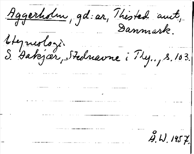 Bild på arkivkortet för arkivposten Aggerholm