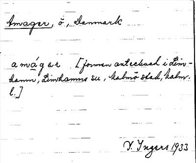 Bild på arkivkortet för arkivposten Amager