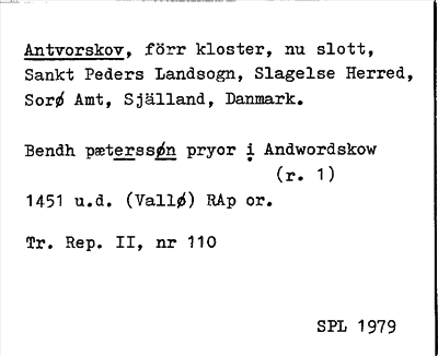 Bild på arkivkortet för arkivposten Antvorskov