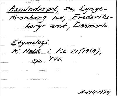 Bild på arkivkortet för arkivposten Asminderød