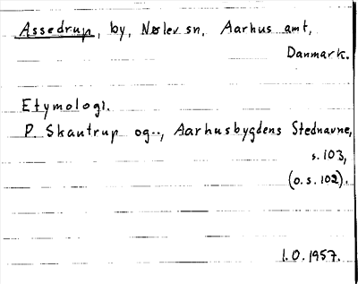 Bild på arkivkortet för arkivposten Assedrup