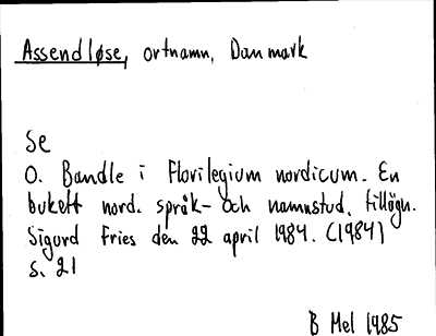 Bild på arkivkortet för arkivposten Assendløse
