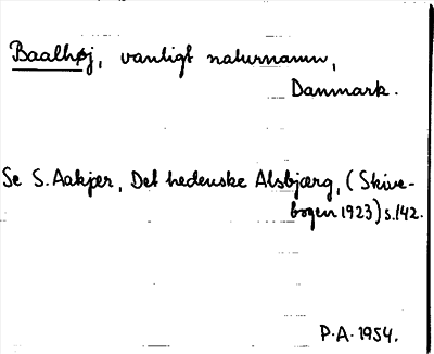 Bild på arkivkortet för arkivposten Baalhøj