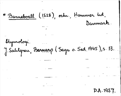 Bild på arkivkortet för arkivposten Barneboell