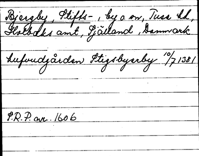 Bild på arkivkortet för arkivposten Bjergby, Stifts
