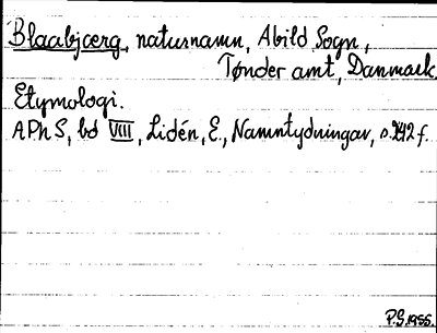 Bild på arkivkortet för arkivposten Blaabjærg