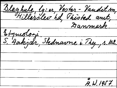 Bild på arkivkortet för arkivposten Bleghule