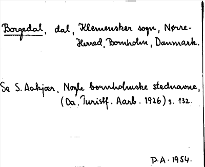 Bild på arkivkortet för arkivposten Borgedal