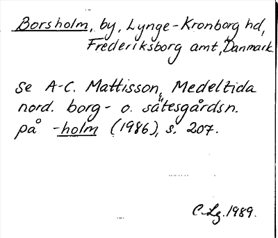 Bild på arkivkortet för arkivposten Borsholm