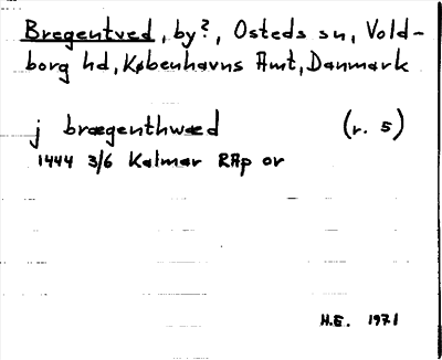 Bild på arkivkortet för arkivposten Bregentved