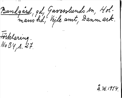 Bild på arkivkortet för arkivposten Bundgård