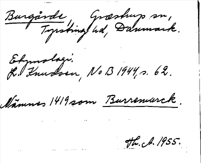 Bild på arkivkortet för arkivposten Burgårde