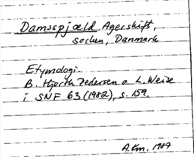 Bild på arkivkortet för arkivposten Damsspjæld