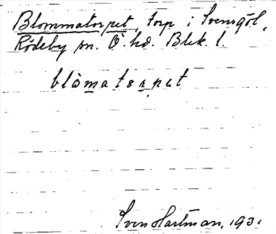 Bild på arkivkortet för arkivposten Blommatorpet
