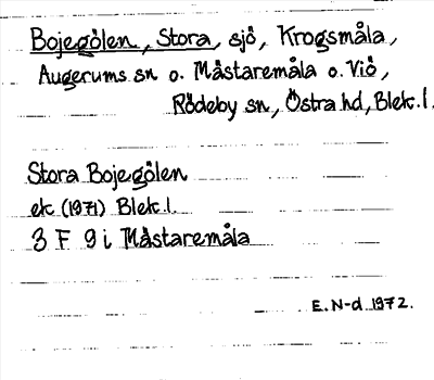 Bild på arkivkortet för arkivposten Bojegölen, Stora