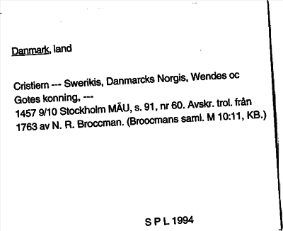 Bild på arkivkortet för arkivposten Danmark