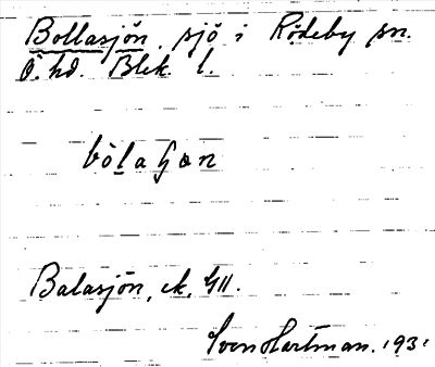 Bild på arkivkortet för arkivposten Bollasjön
