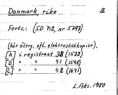 Bild på arkivkortet för arkivposten Danmark