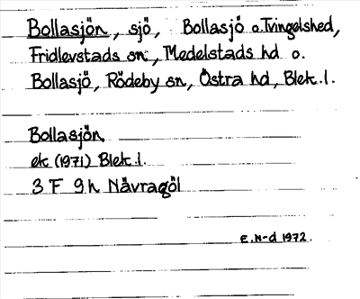 Bild på arkivkortet för arkivposten Bollasjön