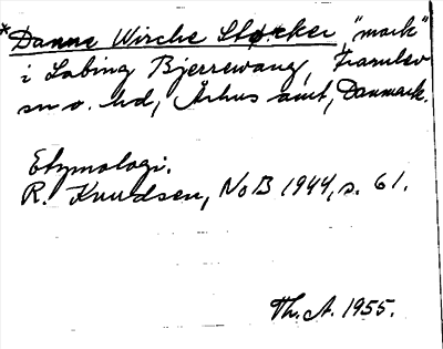 Bild på arkivkortet för arkivposten Danne Wirche Støcker