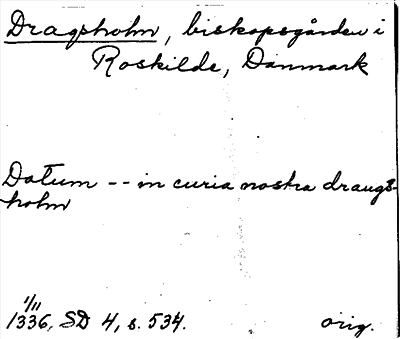 Bild på arkivkortet för arkivposten Dragsholm