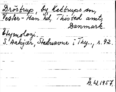 Bild på arkivkortet för arkivposten Dröstrup