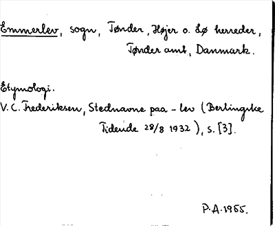 Bild på arkivkortet för arkivposten Emmerlev